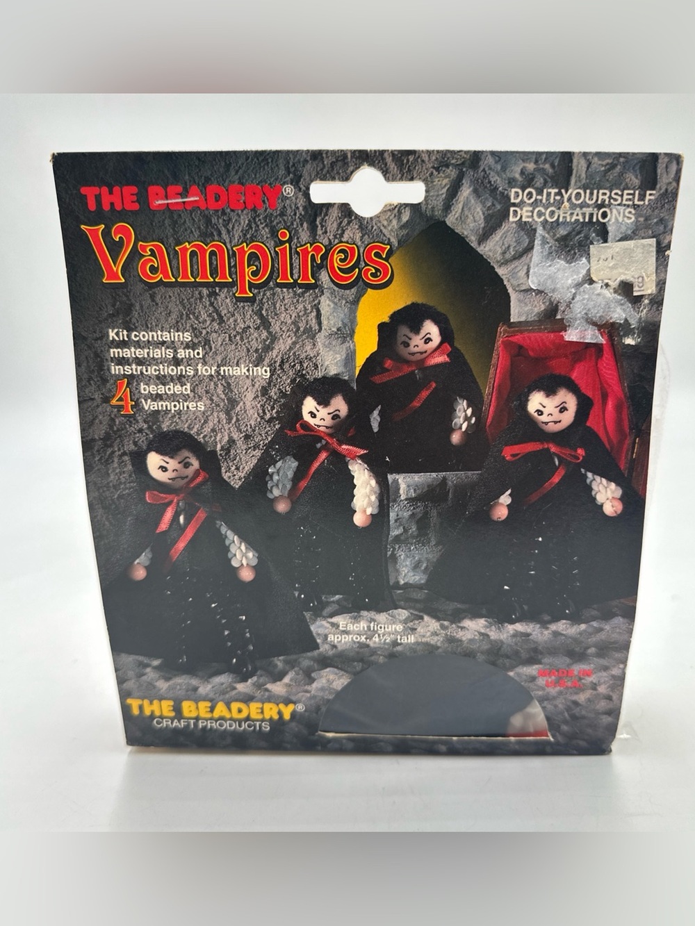 The Beadery Vampires #4802 Halloween Beaded Ornament Kit Makes 4 USA 1988